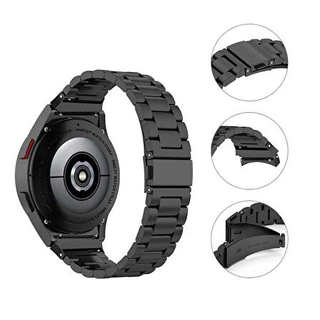 Samsung Galaxy Watch 6 40 43 44 47mm Uyumlu Kavisli Ironweft Döküm Çelik Metal Kordon