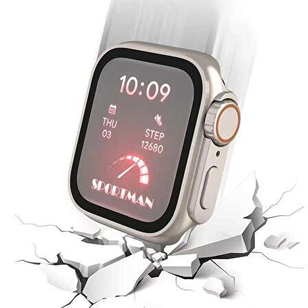 Sneezy Apple Watch 45mm Uyumlu Ultra 49mm Görünüme Dönüştürücü Kasa Ve Ekran Koruyucu