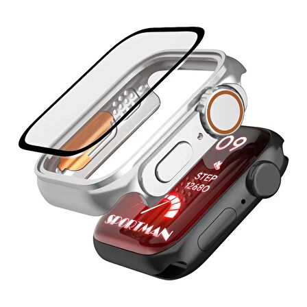 Sneezy Apple Watch 41mm Uyumlu Ultra 49mm Görünüme Dönüştürücü Kasa Ve Ekran Koruyucu