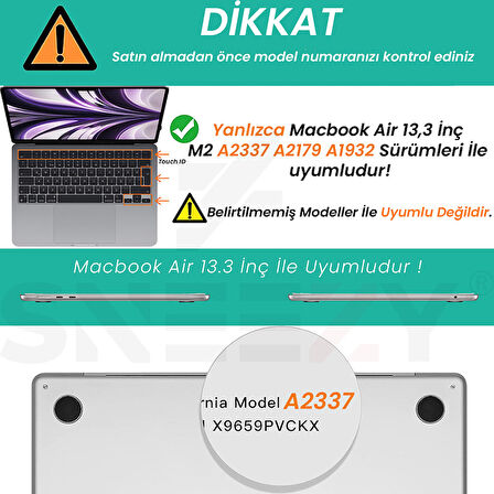 Apple Macbook Air M1 Çip Uyumlu A2337 A1932 A2179 13.3″ Uyumlu Kılıf Vanilla Shield Plastik Kapak