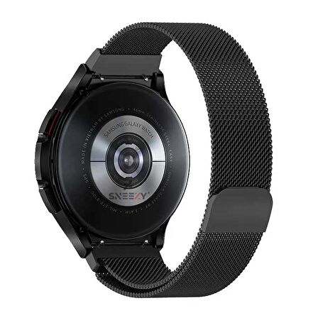 Sneezy Samsung Galaxy Watch 4 40 42 44 46mm Uyumlu Kavisli Woven Wire Metal Tasarım Kordon