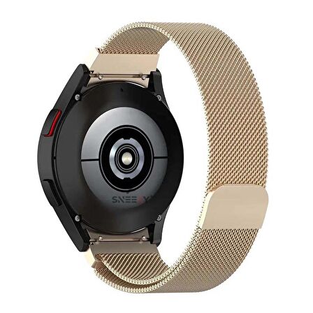 Sneezy Samsung Galaxy Watch 6 40 43 44 47mm Uyumlu Kavisli Woven Wire Metal Tasarım Kordon