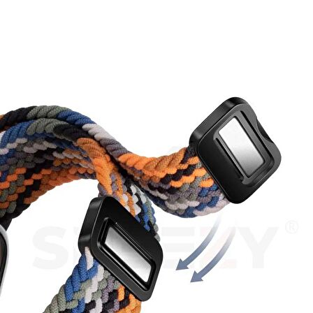 Sneezy Samsung Galaxy Watch 5 40-44mm İle Uyumlu 20mm FiberLink Manyetik Tokalı Kumaş Örgü Kordon