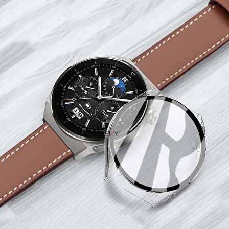 Sneezy Huawei Gt3 Pro 46mm PC Sert Kasa Ve Ekran Koruyucu