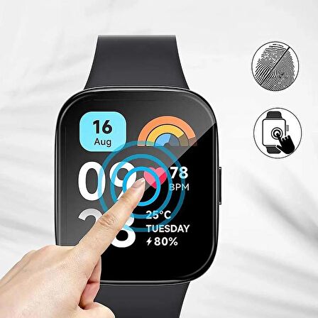 Sneezy Xiaomi Redmi Watch 3 Active İle Uyumlu Polymer Temperli Nano 0.5 mm Watch Ekran Koruyucu