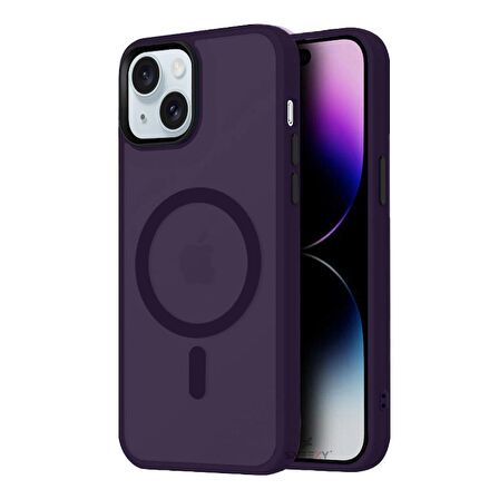 Sneezy İphone 14 İle Uyumlu Magnetic Matte Prism Kapak