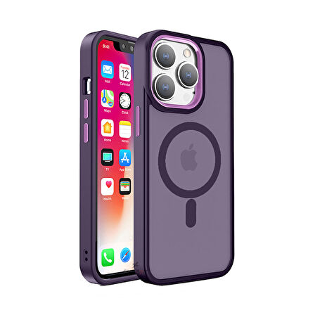 Sneezy İphone 14 İle Uyumlu Magnetic Matte Prism Kapak