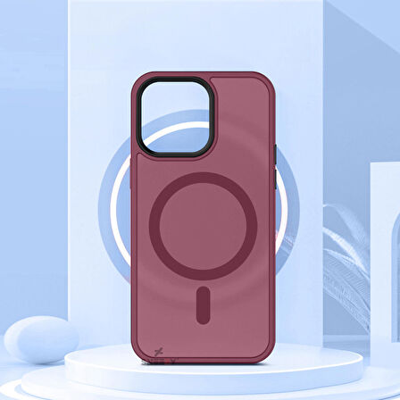 Sneezy İphone 13 Pro Max İle Uyumlu Magnetic Matte Prism Kapak