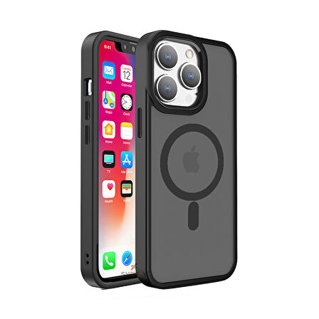 Sneezy İphone 13 Pro İle Uyumlu Magnetic Matte Prism Kapak