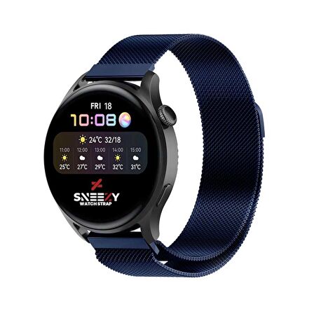 Sneezy Huawei Watch GT4 46mm İle Uyumlu 22mm Woven Wire Tasarım Metal Hasır Kordon
