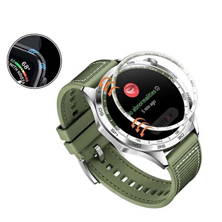 Sneezy Huawei Gt4 46mm Yeşil İle Uyumlu Polymer Temperli Nano 0.5 mm Watch Ekran Koruyucu