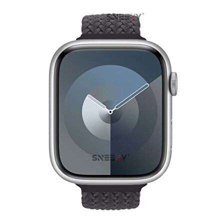 Sneezy Apple Watch 42-44-45-49mm İle Uyumlu Metal Klips Solo Fiberlink Örgü Kordon