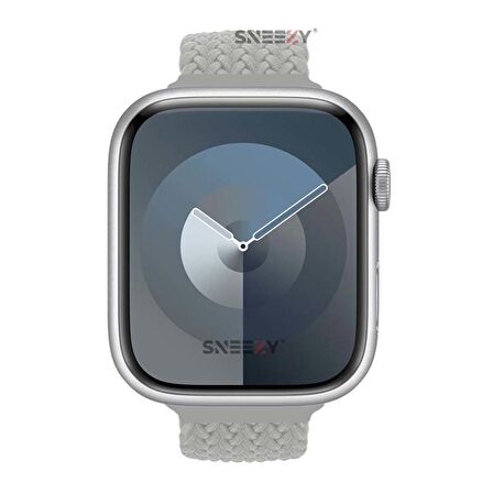 Sneezy Apple Watch 42-44-45-49mm İle Uyumlu Metal Klips Solo Fiberlink Örgü Kordon