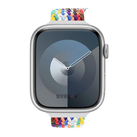 Sneezy Apple Watch 42-44-45-49mm İle Uyumlu Metal Klips Solo Fiberlink Örgü Kordon