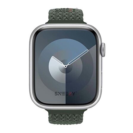 Sneezy Apple Watch 42-44-45-49mm İle Uyumlu Metal Klips Solo Fiberlink Örgü Kordon