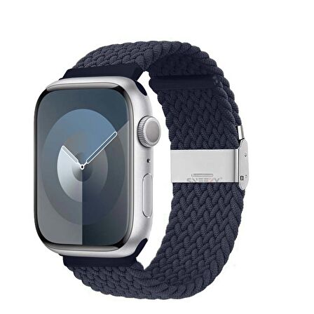 Sneezy Apple Watch 42-44-45-49mm İle Uyumlu Metal Klips Solo Fiberlink Örgü Kordon