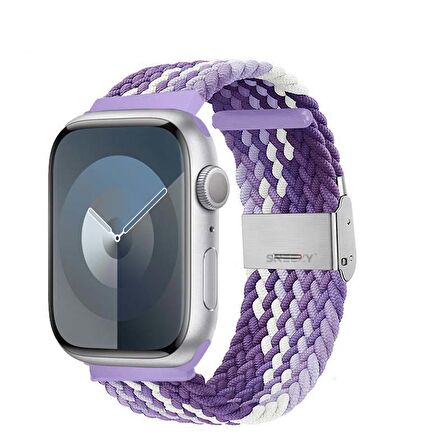 Sneezy Apple Watch 42-44-45-49mm İle Uyumlu Metal Klips Solo Fiberlink Örgü Kordon