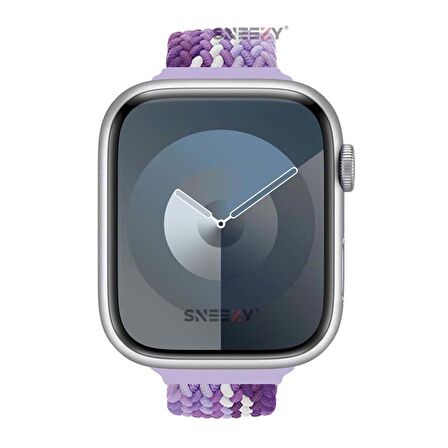 Sneezy Apple Watch 42-44-45-49mm İle Uyumlu Metal Klips Solo Fiberlink Örgü Kordon