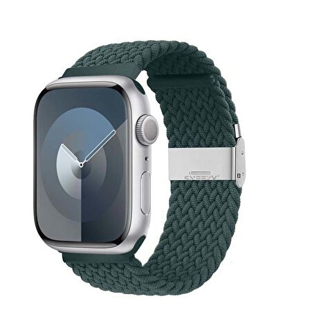 Sneezy Apple Watch 42-44-45-49mm İle Uyumlu Metal Klips Solo Fiberlink Örgü Kordon