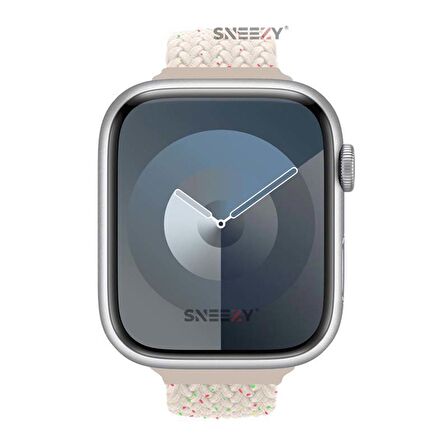 Sneezy Apple Watch 42-44-45-49mm İle Uyumlu Metal Klips Solo Fiberlink Örgü Kordon