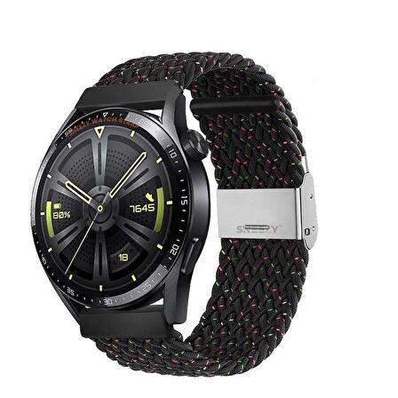 Samsung Gear S3 Frontier R760 - S3 Classic R770 22mm Uyumlu Metal Klips Solo Fiberlink Örgü Kordon