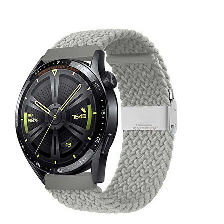 Sneezy Huawei Watch Ultimate - Watch Buds 22mm Uyumlu Metal Klips Solo Fiberlink Örgü Kordon
