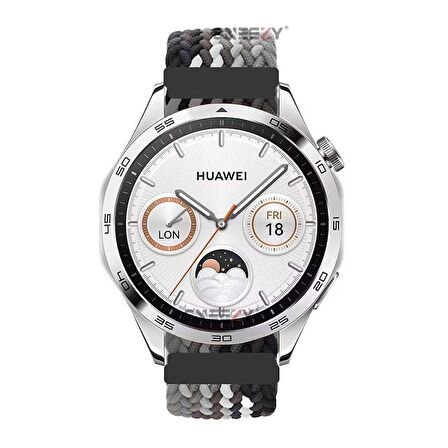 Sneezy Huawei Watch Ultimate - Watch Buds 22mm Uyumlu Metal Klips Solo Fiberlink Örgü Kordon