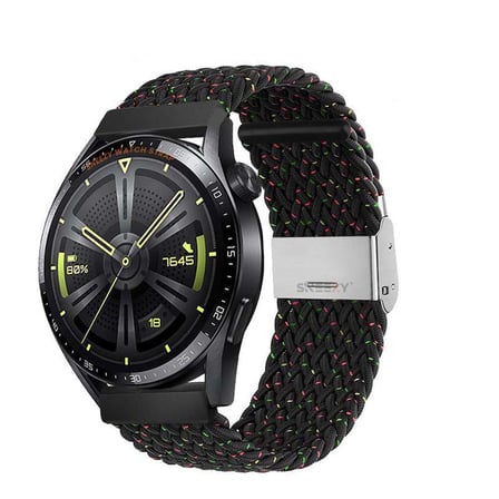 Sneezy Huawei Watch Ultimate - Watch Buds 22mm Uyumlu Metal Klips Solo Fiberlink Örgü Kordon