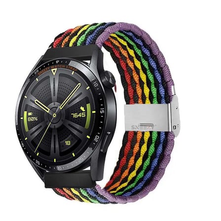 Huawei Watch GT2 Elite-Sport-Classic 46mm-GT2 Pro 22mm Uyumlu Metal Klips Solo Fiberlink Örgü Kordon