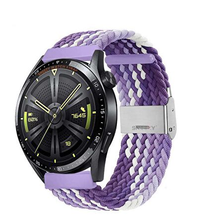 Huawei Watch GT2 Elite-Sport-Classic 46mm-GT2 Pro 22mm Uyumlu Metal Klips Solo Fiberlink Örgü Kordon