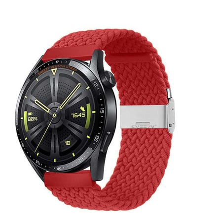 Sneezy Huawei Watch GT Runner-Sport 46mm- GT2 E 22mm Uyumlu Metal Klips Solo Fiberlink Örgü Kordon