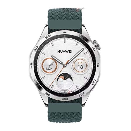 Sneezy Huawei Watch GT Runner-Sport 46mm- GT2 E 22mm Uyumlu Metal Klips Solo Fiberlink Örgü Kordon