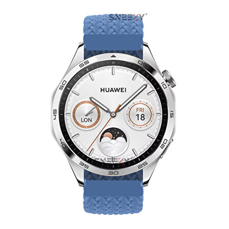 Huawei Watch 3 Elite-Classic 46mm-Watch 3 Pro 22mm Uyumlu Metal Klips Solo Fiberlink Örgü Kordon