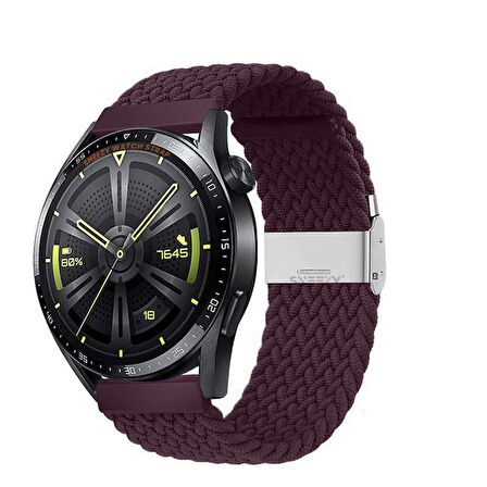 Huawei Watch 3 Elite-Classic 46mm-Watch 3 Pro 22mm Uyumlu Metal Klips Solo Fiberlink Örgü Kordon
