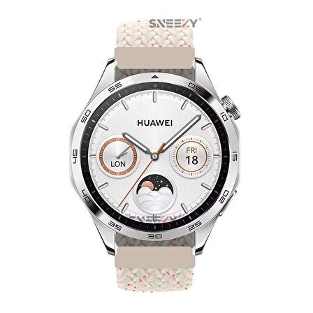 Huawei Watch 3 Elite-Classic 46mm-Watch 3 Pro 22mm Uyumlu Metal Klips Solo Fiberlink Örgü Kordon