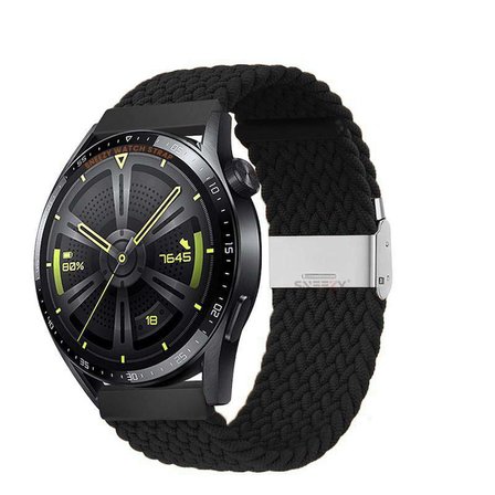 Sneezy Huawei Watch 4 46mm-Watch 4 Pro 22mm Uyumlu Metal Klips Solo Fiberlink Örgü Kordon