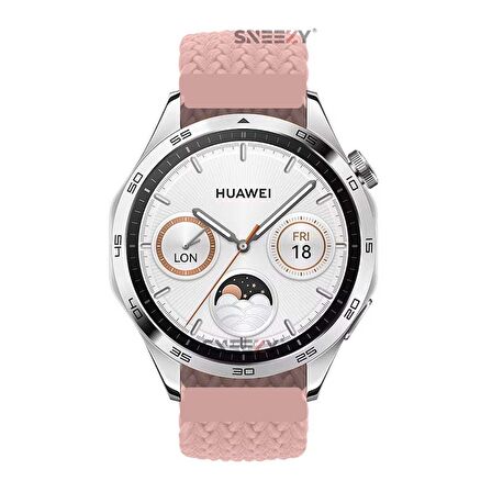 Sneezy Huawei Watch Gt4 46mm İle Uyumlu 22mm Metal Klips Solo Fiberlink Örgü Kordon