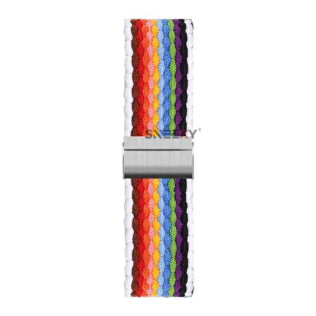 Sneezy Samsung Galaxy Watch 4 40-42-44-46mm Uyumlu 20mm Metal Klips Solo Fiberlink Örgü Kordon
