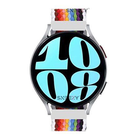 Sneezy Samsung Galaxy Watch 4 40-42-44-46mm Uyumlu 20mm Metal Klips Solo Fiberlink Örgü Kordon