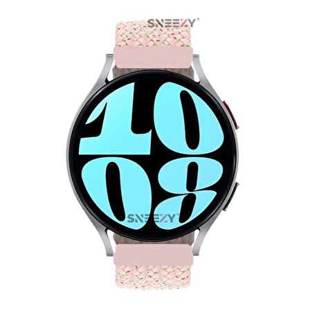 Sneezy Samsung Galaxy Watch 4 40-42-44-46mm Uyumlu 20mm Metal Klips Solo Fiberlink Örgü Kordon