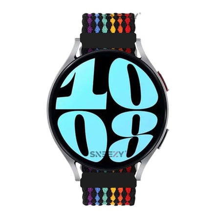 Sneezy Samsung Galaxy Watch 5 40-44mm İle Uyumlu 20mm Metal Klips Solo Fiberlink Örgü Kordon