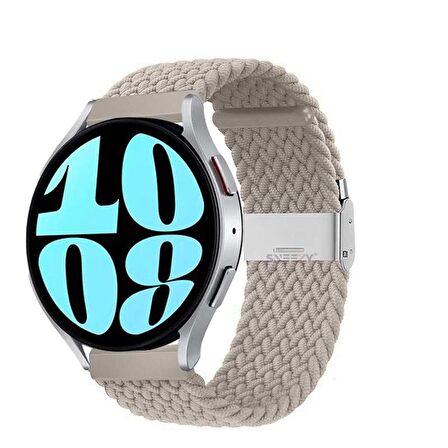 Sneezy Huawei Watch GT 3 Elegant Active 42mm Uyumlu 20mm Metal Klips Solo Fiberlink Örgü Kordon