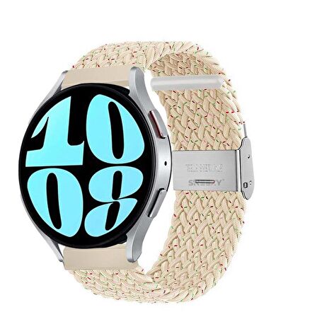 Sneezy Huawei Watch GT 3 Elegant Active 42mm Uyumlu 20mm Metal Klips Solo Fiberlink Örgü Kordon