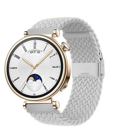 Sneezy Huawei Watch GT 4 41mm İle Uyumlu 18mm Metal Klips Solo Fiberlink Örgü Kordon