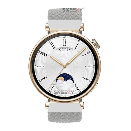 Sneezy Huawei Watch GT 4 41mm İle Uyumlu 18mm Metal Klips Solo Fiberlink Örgü Kordon
