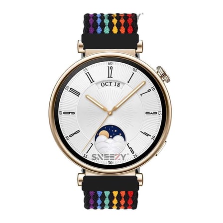 Sneezy Huawei Watch GT 4 41mm İle Uyumlu 18mm Metal Klips Solo Fiberlink Örgü Kordon