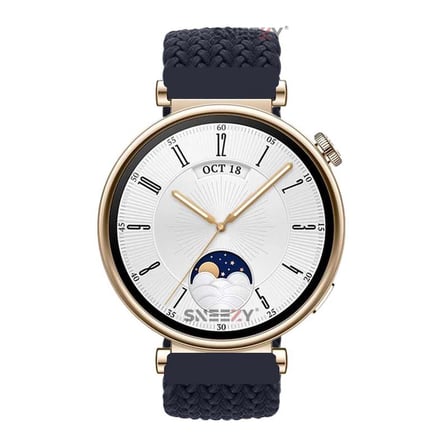 Sneezy Huawei Watch GT 4 41mm İle Uyumlu 18mm Metal Klips Solo Fiberlink Örgü Kordon