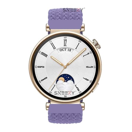 Sneezy Huawei Watch GT 4 41mm İle Uyumlu 18mm Metal Klips Solo Fiberlink Örgü Kordon