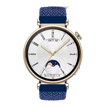 Sneezy Huawei Watch GT 4 41mm İle Uyumlu 18mm Metal Klips Solo Fiberlink Örgü Kordon