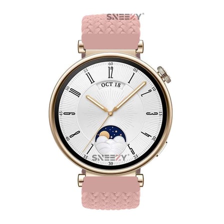 Sneezy Huawei Watch GT 4 41mm İle Uyumlu 18mm Metal Klips Solo Fiberlink Örgü Kordon